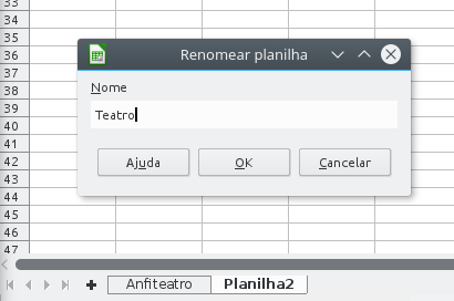 Renomear planilha